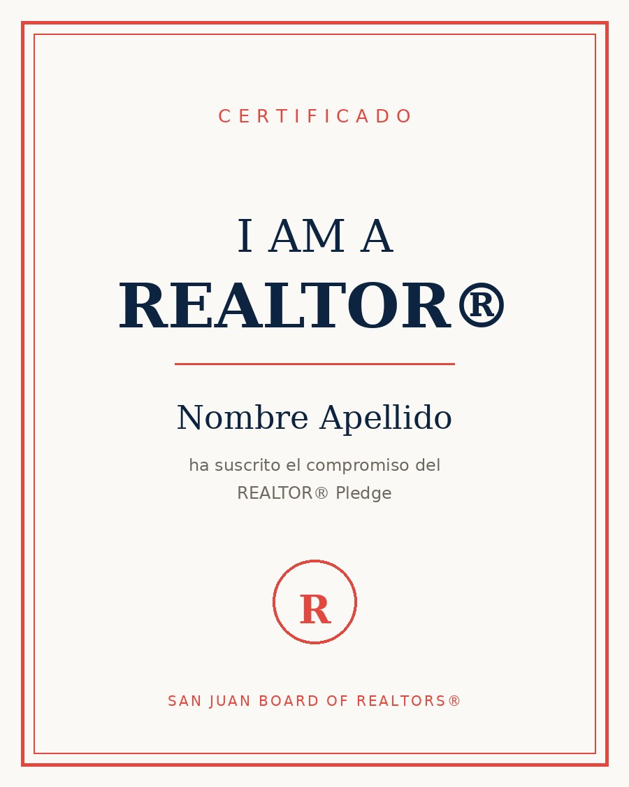 Certificado REALTOR® — Nombre Apellido